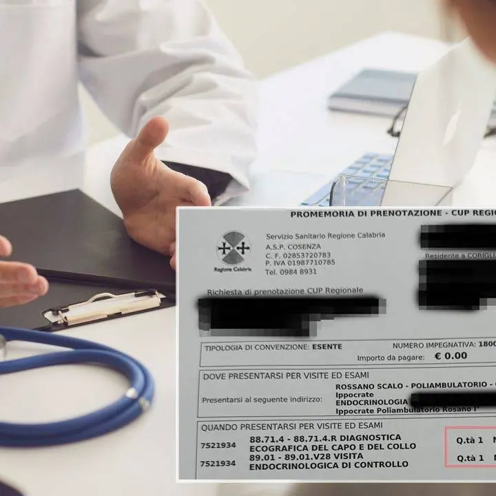 Quasi due anni per una visita endocrinologa, prenotazione shock per una signora di Rossano