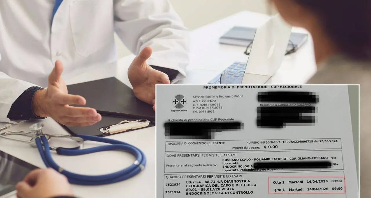 Quasi due anni per una visita endocrinologa, prenotazione shock per una signora di Rossano