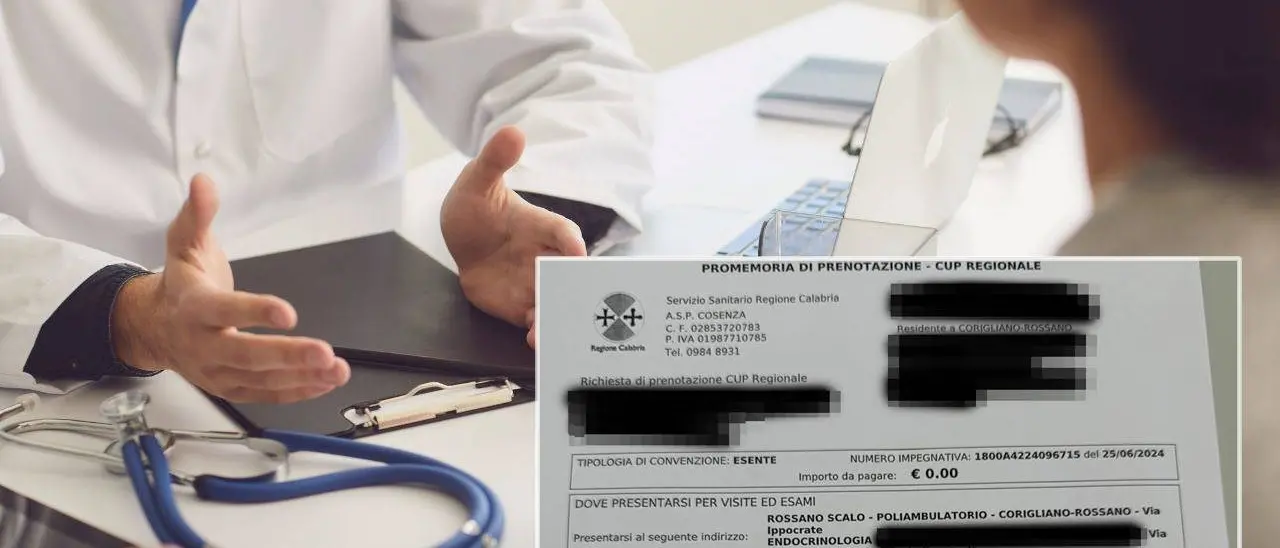 Quasi due anni per una visita endocrinologa, prenotazione shock per una signora di Rossano